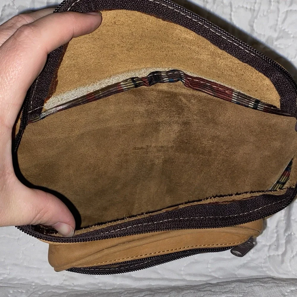 Network General President's Club '97 Brown Leather Hiking Waist Pack Zip Pockets